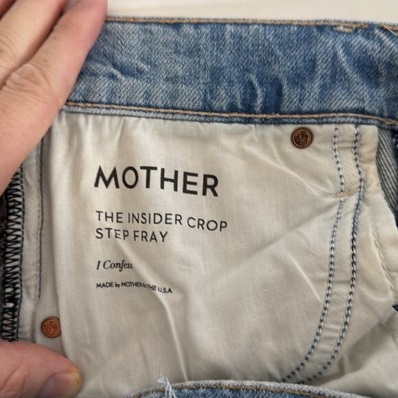 Mother The Insider Crop Step Fray High Rise Jeans Size 25 I Confess - Picture 6 of 6
